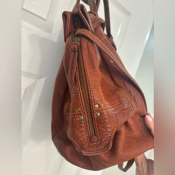 Jerome Dreyfuss Cognac Leather Satchel - Picture 7 of 16